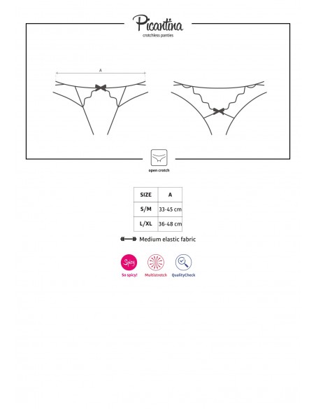 Picantina - String Ouvert Noir | Obsessive