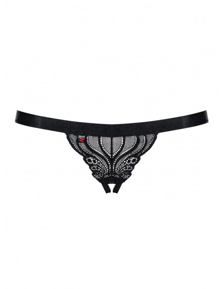 String Ouvert Noir dentelle | Obsessive