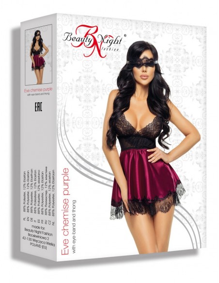 Eve Babydoll & Masque Grenat | Beauty Night