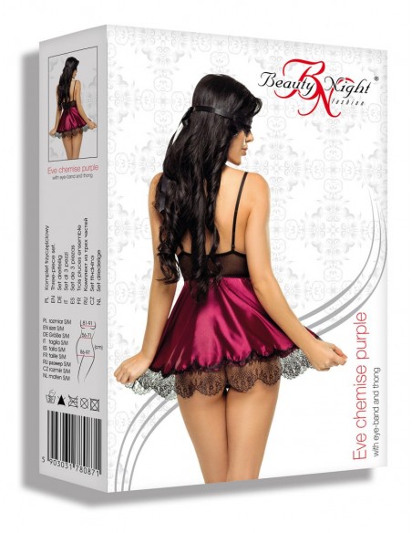 Eve Babydoll & Masque Grenat | Beauty Night