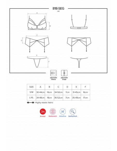 818-SEG-1 - Ensemble 3 pcs Noir | Obsessive
