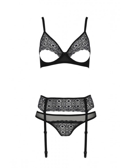 Zinnia | Ensemble Noir 3 pcs | Passion lingerie