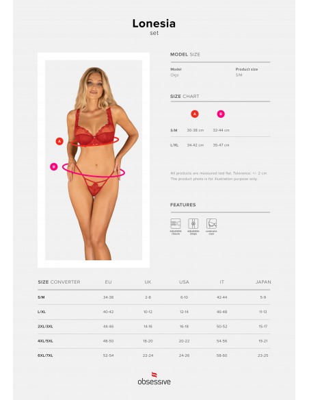 Lonesia | Ensemble rouge 2 pcs | Obsessive