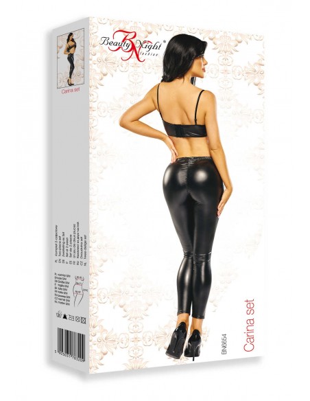 Carina - Ensemble pantalon & top noir | Beauty Night