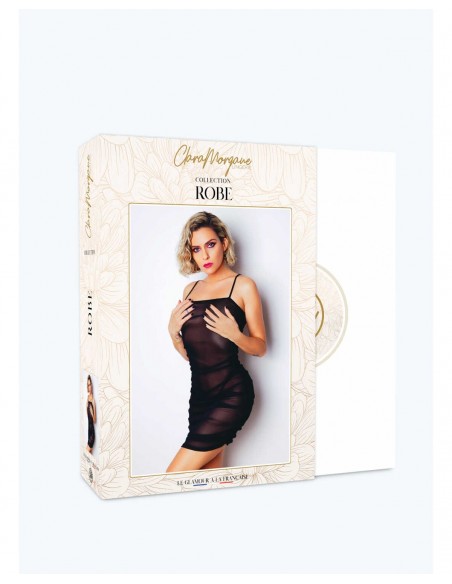 Le numéro 6 - Robe noire transparente | Clara Morgane Lingerie