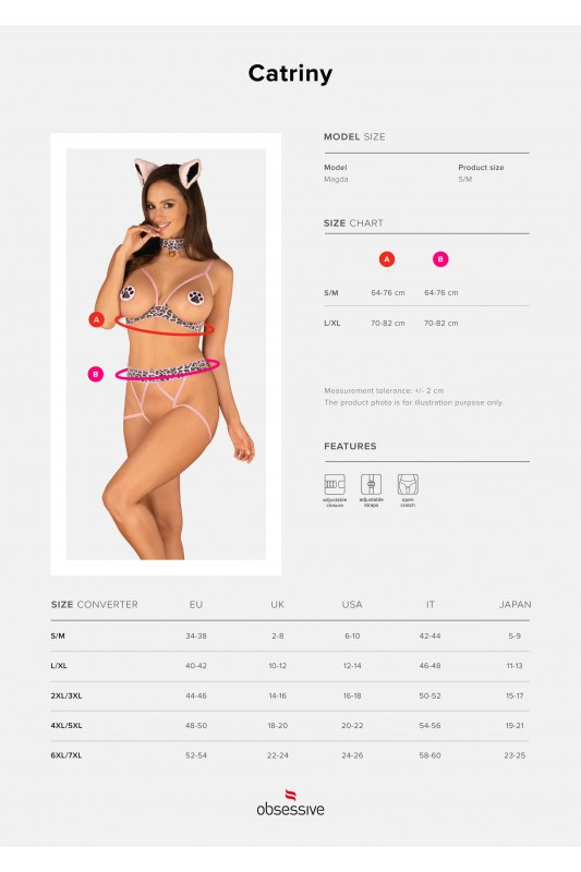 Catriny | Costume félin sexy multicolore | Obsessive