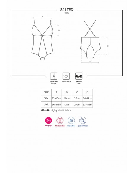 Body noir ouvert transparent | Obsessive