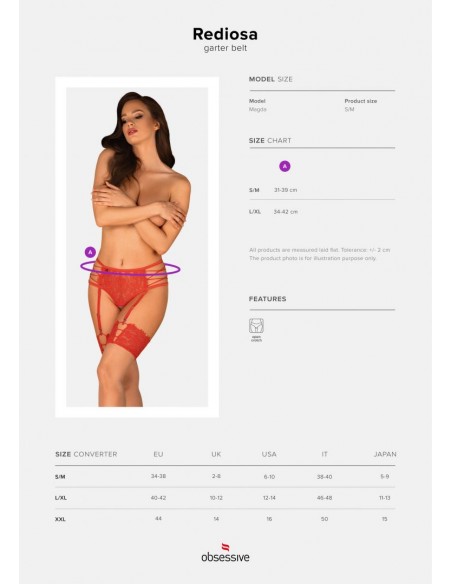 Rediosa | Porte-jarretelles Rouge | Obsessive