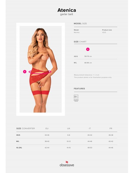 Atenica - Porte-jarretelles rouge | Obsessive