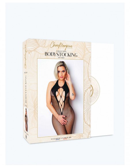 Le numéro 2 - bodystocking résille dos nu | Clara Morgane Lingerie