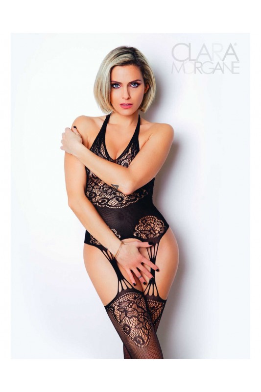 Le numéro 15 - Bodystocking noir | Clara Morgane Lingerie