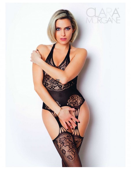Le numéro 15 - Bodystocking noir | Clara Morgane Lingerie