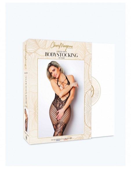 Le numéro 18 - Bodystocking résille noir | Clara Morgane Lingerie