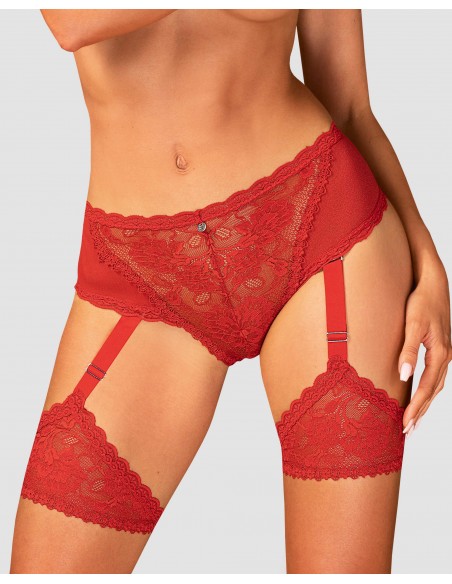 Belovya - Culotte à jarretières Rouge | Obsessive