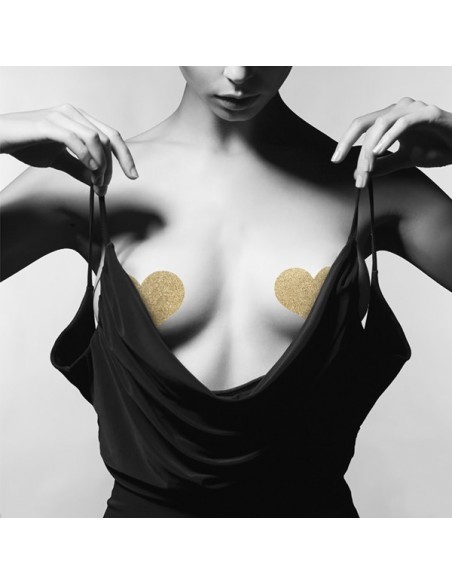 Flash - Cache-tétons Coeur dorés | Bijoux Indiscrets