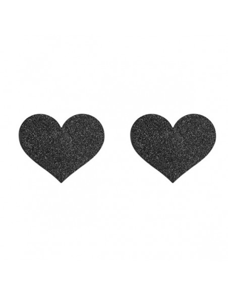 Flash - Cache-tétons Coeur noirs | Bijoux Indiscrets