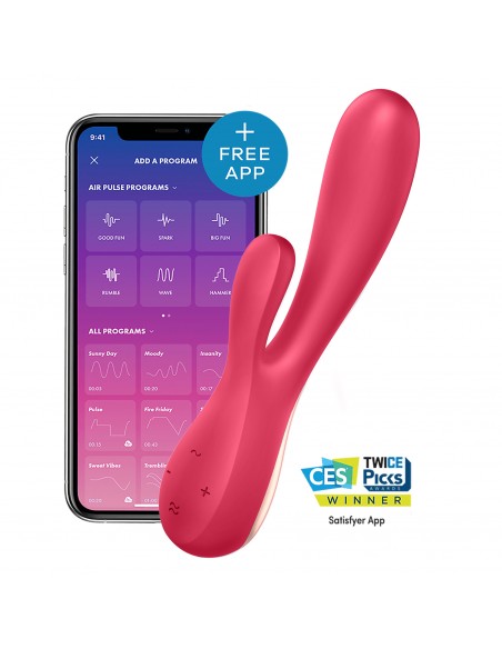 Vibro Rabbit connecté Satisfyer Mono Flex - Rouge | Satisfyer