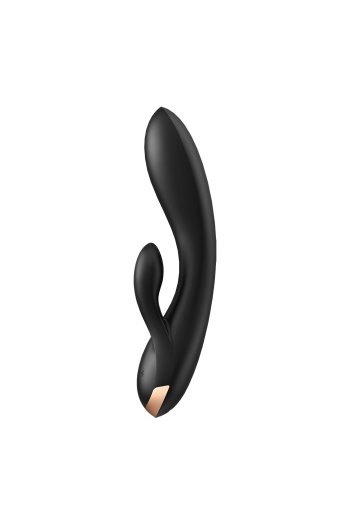 Vibro rabbit chauffant - Double Flex Connect Noir | Satisfyer 2
