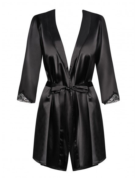 Satinia Peignoir Noir | Obsessive