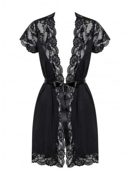 810-PEI-1 Peignoir Noir | Obsessive