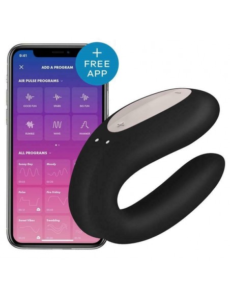 Satisfyer Double Joy pour couple - Noir | Satisfyer