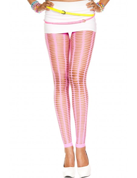 Leggings rose fluo moulant ajouré | Music Legs