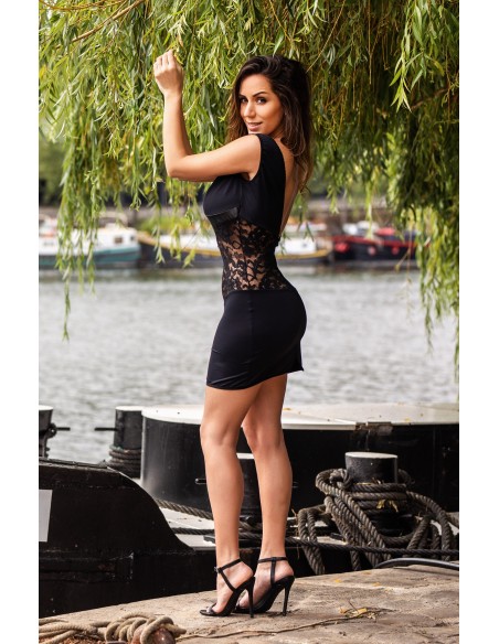 Robe cocktail dentelle & wetlook | Be lily