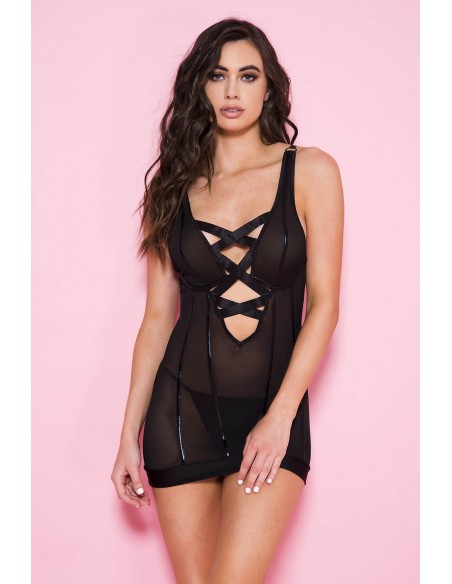 Robe courte avec finition wetlook | Music Legs