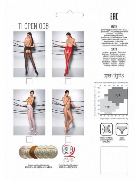 TI006B | Collants Noirs Ouverts | Passion lingerie