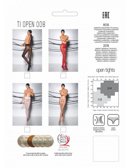 TI008B | Collants noirs ouverts | Passion lingerie