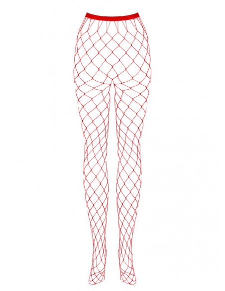 S812 | Collants Résille Filet Rouge | Obsessive