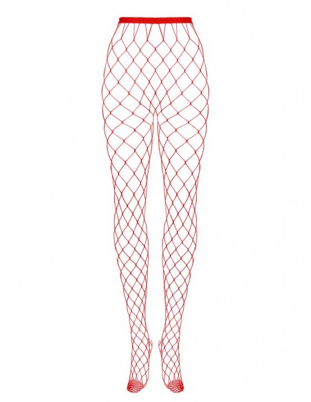 S812 | Collants Résille Filet Rouge | Obsessive