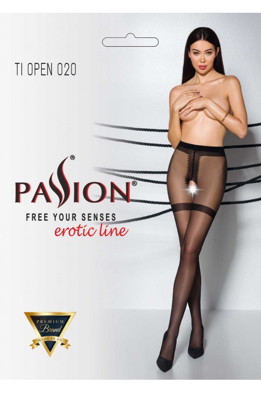 TI OPEN 020 Noir - Collants ouverts | Passion lingerie