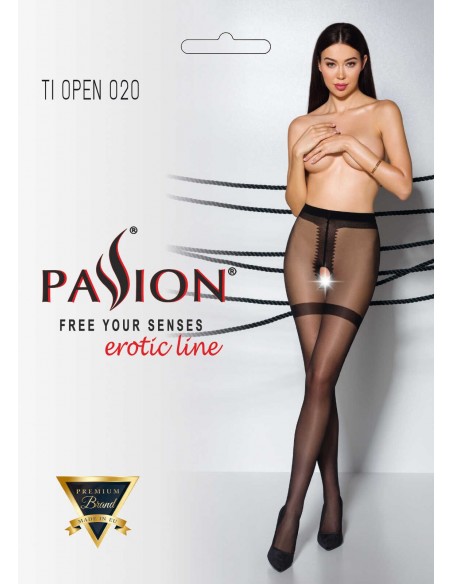 TI OPEN 020 Noir - Collants ouverts | Passion lingerie