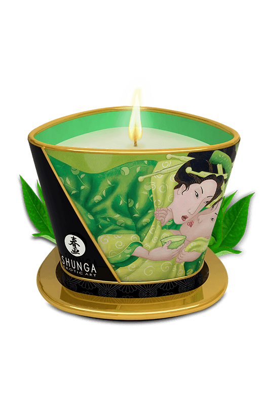 Bougie de massage lueur & caresses Thé vert exotique | Shunga