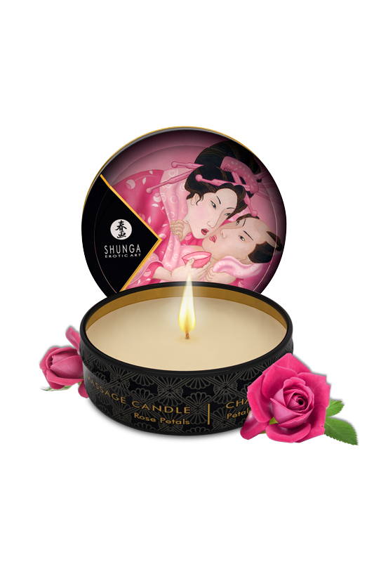 Mini bougie de massage Aphrodisia Pétales de rose | Shunga
