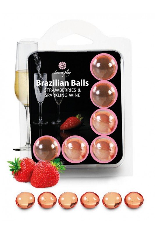 6 Brazilian Balls "Fraise & Champagne" 3386-2 | Brazilian Balls