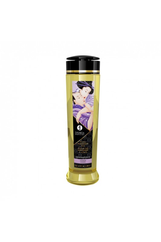 Huile de massage érotique - Sensation - Lavande - 240 ml | Shunga