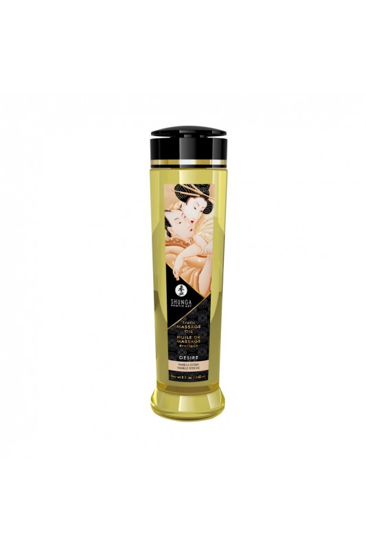 Huile de massage érotique - Désir - vanille - 240 ml | Shunga