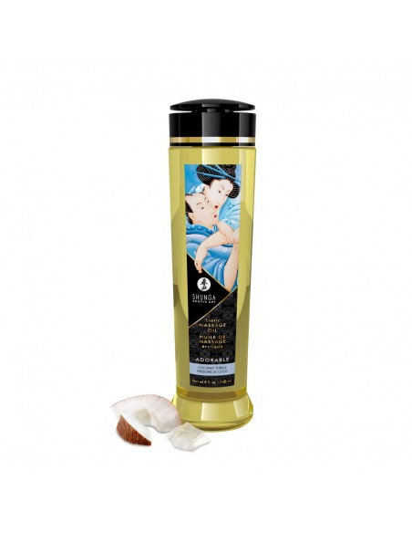 Huile de massage érotique - Adorable - Frissons de coco - 240 ml | Shunga