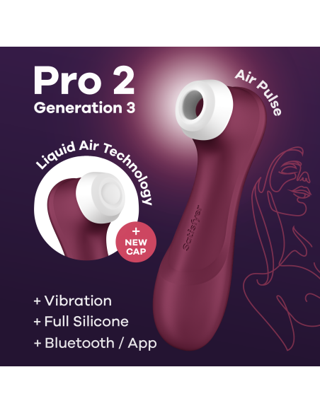 Pro 2 Génération 3 Air pluse Connect - Vin rouge | Satisfyer