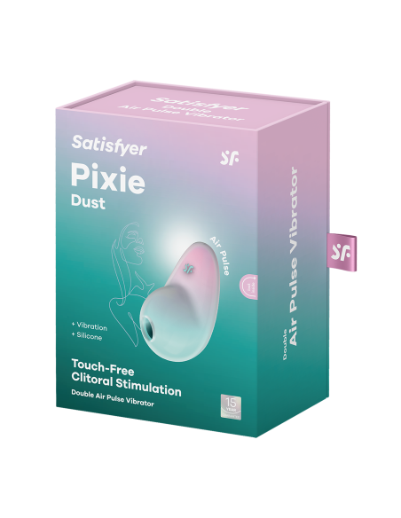 Pixie Dust Vert & Rose : Vibromasseur à ondes de pression | Satisfyer