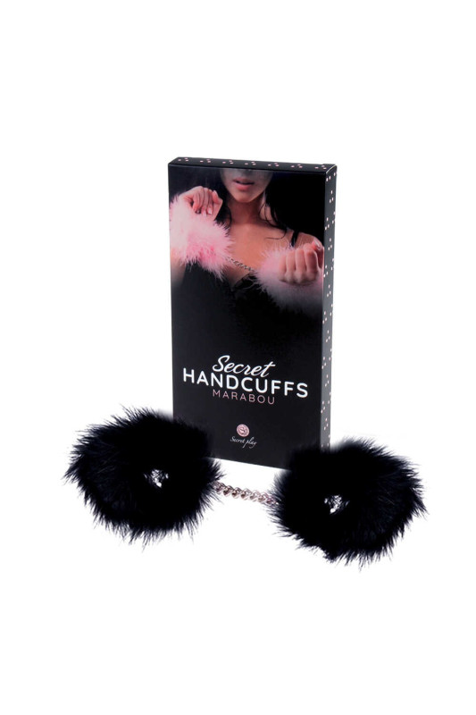 Menottes sensuelles en plumes noires | Secret Play