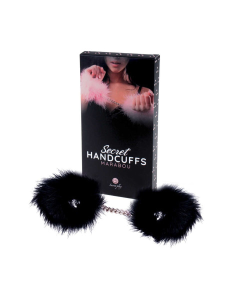 Menottes sensuelles en plumes noires | Secret Play