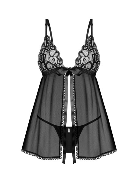 Blomentis babydoll et String Noire | Obsessive