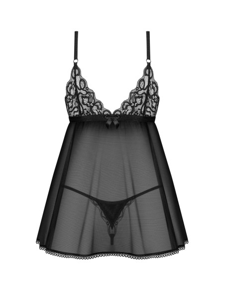 Blomentis babydoll et String Noire | Obsessive