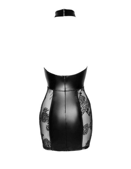 F238 robe wetlook, tulle et corset | Noir HandMade