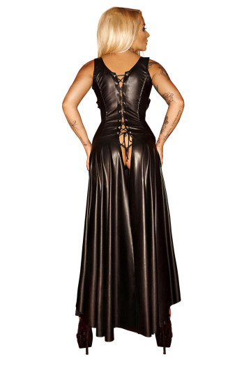 Robe Longue Wetlook F069 Seins Nus | Noir HandMade 2