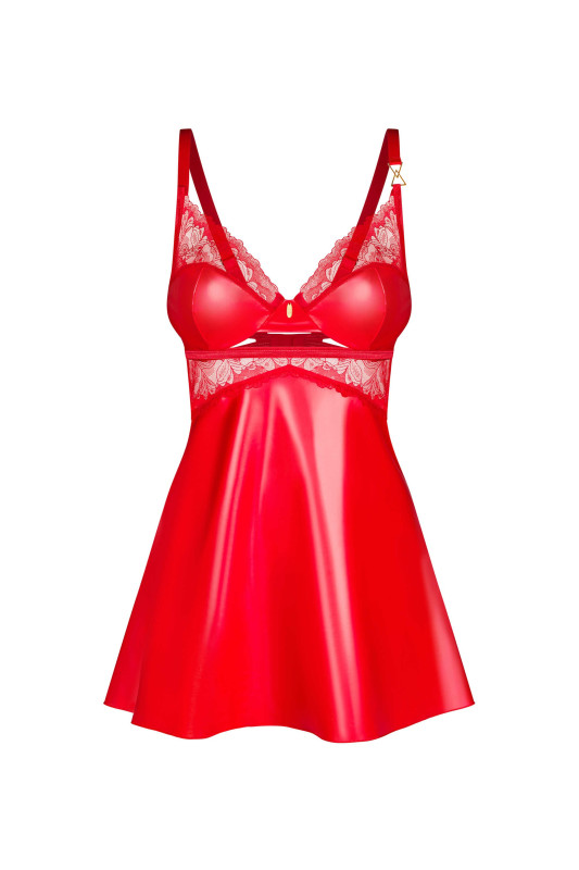 Nuisette et string Aliosa Rouges | Obsessive