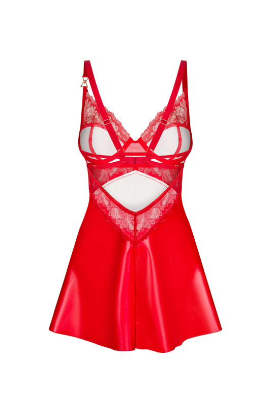 Nuisette et string Aliosa Rouges | Obsessive